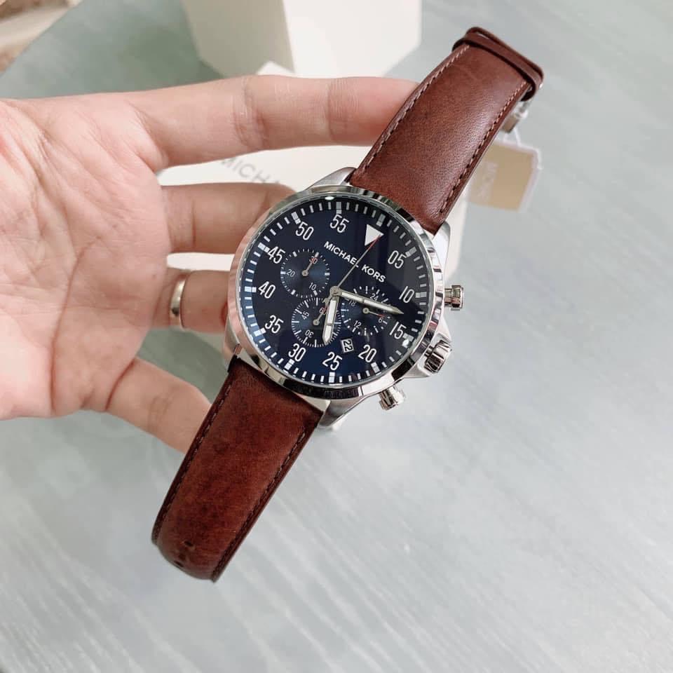 Michael Kors MK8362 Gage chronograph brown leather strap watch  ASOS
